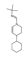 tert-Butyl-[1-(4-cyclohexyl-3,4-dihydro-2H-pyridin-1-yl)-meth-(E)-ylidene]-amine结构式