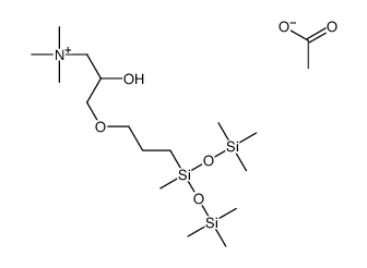 2-hydroxy-3-[3-[1,3,3,3-tetramethyl-1-[(trimethylsilyl)oxy]disiloxanyl]propoxy]propyltrimethylammonium acetate structure