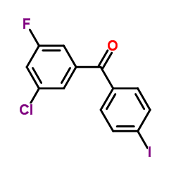 (3-Chloro-5-fluorophenyl)(4-iodophenyl)methanone结构式