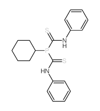 1-(cyclohexyl-(phenylthiocarbamoyl)phosphanyl)-N-phenyl-methanethioamide结构式