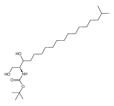 (2S)-2-(N-tert-butoxycarbonyl)-amino-1,3-dihydroxy-17-methyloctadecane Structure