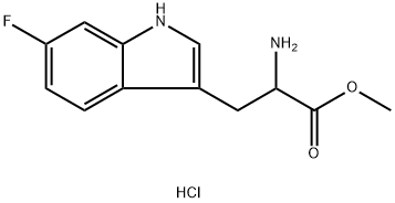 2-氨基-3-(6-氟-1H-吲哚-3-基)丙酸甲酯盐酸盐结构式