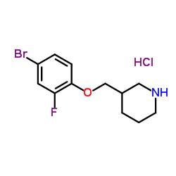 3-[(4-Bromo-2-fluorophenoxy)methyl]piperidine hydrochloride (1:1)结构式