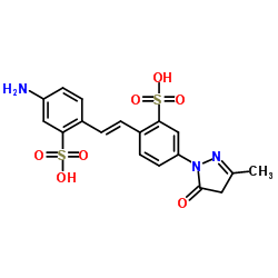 5-Amino-2-[2-[4-(4,5-dihydro-3-methyl-5-oxo-1H-pyrazol-1-yl)-2-sulphophenyl]vinyl]benzenesulphonic acid structure