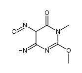 4-imino-5-isonitroso-2-methoxy-1-methyl-6-oxydihydropyrimidine Structure