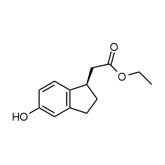 (R)-2-(5-羟基-2,3-二氢-1H-茚-1-基)乙酸乙酯结构式