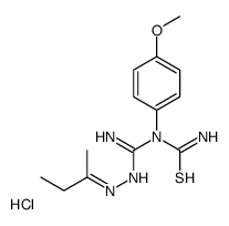 1-[(E)-N'-[(E)-butan-2-ylideneamino]carbamimidoyl]-1-(4-methoxyphenyl)thiourea,hydrochloride Structure