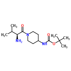 2-Methyl-2-propanyl [1-(L-valyl)-4-piperidinyl]carbamate结构式