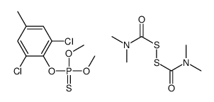 (2,6-dichloro-4-methylphenoxy)-dimethoxy-sulfanylidene-λ5-phosphane,S-(dimethylcarbamoylsulfanyl) N,N-dimethylcarbamothioate Structure