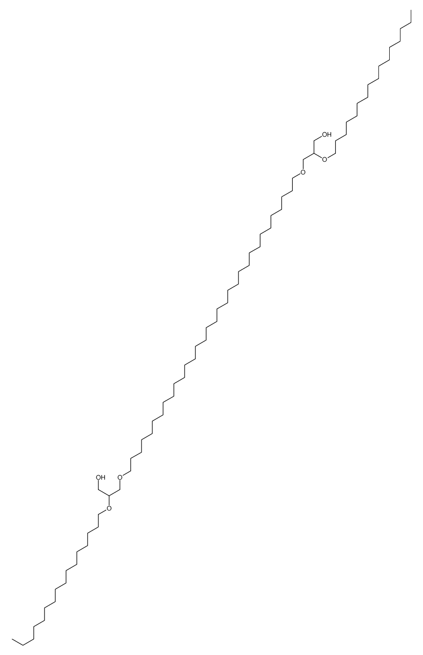 2-hexadecoxy-3-[32-(2-hexadecoxy-3-hydroxypropoxy)dotriacontoxy]propan-1-ol结构式