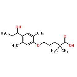 5-[4-(1-Hydroxypropyl)-2,5-dimethylphenoxy]-2,2-dimethylpentanoic acid Structure