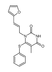 1-((E)-3-Furan-2-yl-allyl)-5-methyl-6-phenylsulfanyl-1H-pyrimidine-2,4-dione结构式