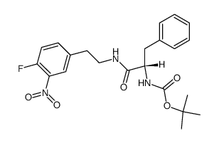 tert-butyl (S)-(1-((4-fluoro-3-nitrophenethyl)amino)-1-oxo-3-phenylpropan-2-yl)carbamate结构式