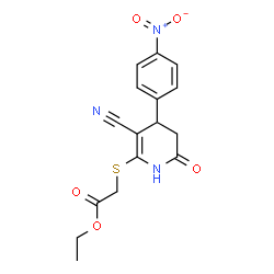 ethyl 2-((3-cyano-4-(4-nitrophenyl)-6-oxo-1,4,5,6-tetrahydropyridin-2-yl)thio)acetate picture