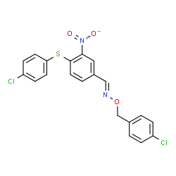 4-[(4-CHLOROPHENYL)SULFANYL]-3-NITROBENZENECARBALDEHYDE O-(4-CHLOROBENZYL)OXIME结构式