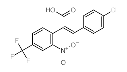 3-(4-chlorophenyl)-2-[2-nitro-4-(trifluoromethyl)phenyl]prop-2-enoic acid结构式