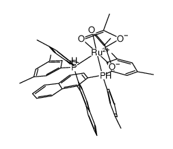 Diacetato{(R)-(+)-2,2'-bis[di(3,5-xylyl)phosphino]-1,1'-binaphthyl}ruthenium(II) structure