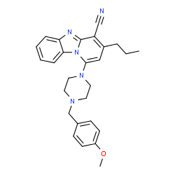 1-(4-(4-methoxybenzyl)piperazin-1-yl)-3-propylbenzo[4,5]imidazo[1,2-a]pyridine-4-carbonitrile Structure