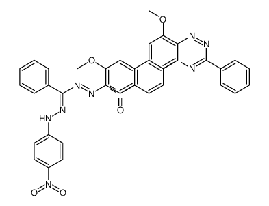 5,5'-(3,3'-Dimethoxy(1,1'-biphenyl)-4,4'-diyl)bis(1-(4-nitrophenyl)-3-phenylformazan) structure