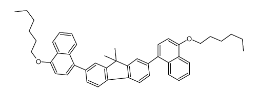 2,7-bis(4-hexoxynaphthalen-1-yl)-9,9-dimethylfluorene结构式