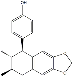 4-[(5S)-5,6,7,8-Tetrahydro-6β,7α-dimethylnaphtho[2,3-d]-1,3-dioxol-5α-yl]phenol结构式