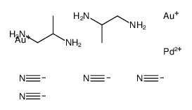 bis(propylenediamine-N,N')palladium(2+) bis[bis(cyano-C)aurate(1-)]结构式