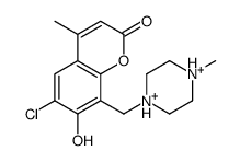 6-chloro-7-hydroxy-4-methyl-8-[(4-methylpiperazine-1,4-diium-1-yl)methyl]chromen-2-one结构式