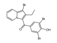 1-bromo-2-ethyl-3-(3,5-dibromo-4-hydroxy-benzoyl)-indolizine Structure