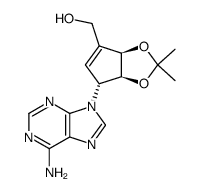 (3'R,4'S,5'R)-3'-(6-aminopurin-9-yl)-1'-hydroxymethyl-4',5'-O-isopropylidene-cyclopent-1'-en-4',5'-diol Structure