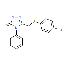 5-([(4-CHLOROPHENYL)SULFANYL]METHYL)-4-PHENYL-4H-1,2,4-TRIAZOL-3-YLHYDROSULFIDE Structure