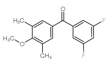 3,5-DIFLUORO-3',5'-DIMETHYL-4'-METHOXYBENZOPHENONE结构式