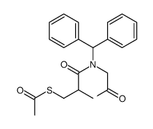 2-[(3-acetylsulfanyl-2-methylpropanoyl)-benzhydrylamino]acetic acid Structure