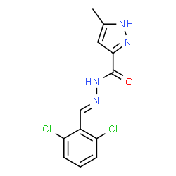 (E)-N-(2,6-dichlorobenzylidene)-3-methyl-1H-pyrazole-5-carbohydrazide结构式