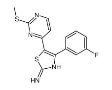 4-(3-fluorophenyl)-5-(2-methylsulfanylpyrimidin-4-yl)-1,3-thiazol-2-amine结构式