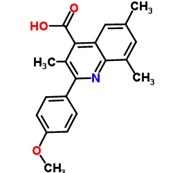 2-(4-Methoxyphenyl)-3,6,8-trimethyl-4-quinolinecarboxylic acid structure