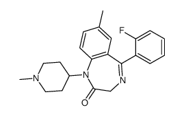 5-(2-fluorophenyl)-7-methyl-1-(1-methylpiperidin-4-yl)-3H-1,4-benzodiazepin-2-one Structure