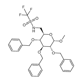 methyl 6-amino-2,3,4-tri-O-benzyl-6-deoxy-6-N-(trifluoromethanesulfonyl)-α-D-glucopyranoside Structure