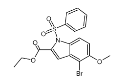 ethyl 4-bromo-5-methoxy-1-(phenylsulfonyl)-1H-indole-2-carboxylate结构式