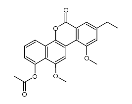 1-(acetyloxy)-8-ethyl-10,12-dimethoxy-6H-benzo[d]naphtho[1,2-b]pyran-6-one结构式