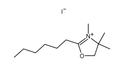 2-hexyl-3,4,4-trimethyl-4,5-dihydrooxazol-3-ium iodide Structure