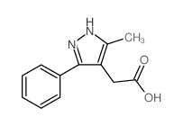 (5-methyl-3-phenyl-1H-pyrazol-4-yl)acetic acid(SALTDATA: FREE) Structure