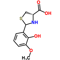 (4S)-2-(2-Hydroxy-3-methoxyphenyl)-1,3-thiazolidine-4-carboxylic acid structure