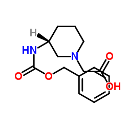 [(3R)-3-{[(Benzyloxy)carbonyl]amino}-1-piperidinyl]acetic acid结构式