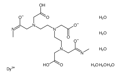 2-[bis[2-[carboxylatomethyl-[2-(methylamino)-2-oxoethyl]amino]ethyl]amino]acetate,dysprosium(3+),hexahydrate Structure