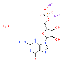 5'-鸟苷酸二钠盐水合物结构式