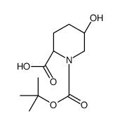 (2S,5R)-5-hydroxy-1-[(2-methylpropan-2-yl)oxycarbonyl]piperidine-2-carboxylic acid结构式