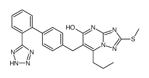 8-methylsulfanyl-2-propyl-3-[[4-[2-(2H-tetrazol-5-yl)phenyl]phenyl]met hyl]-1,5,7,9-tetrazabicyclo[4.3.0]nona-2,5,7-trien-4-one结构式