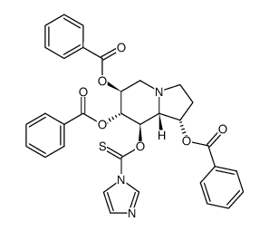 1H-Imidazole-1-carbothioic acid, O-1,6,7-tris(benzoyloxy)octahydro-8-indolizinyl ester, 1S-(1.alpha.,6.beta.,7.alpha.,8.beta.,8a.beta.)- picture