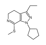 1-cyclopentyl-4,5-dihydro-3-ethyl-7-methylthio-1H-pyrazolo[3,4-c]pyridine结构式