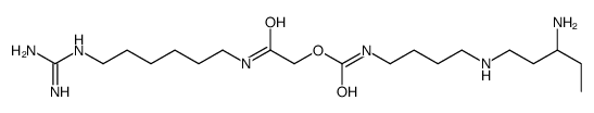 2-({6-[(Diaminomethylene)amino]hexyl}amino)-2-oxoethyl {4-[(3-ami nopentyl)amino]butyl}carbamate Structure